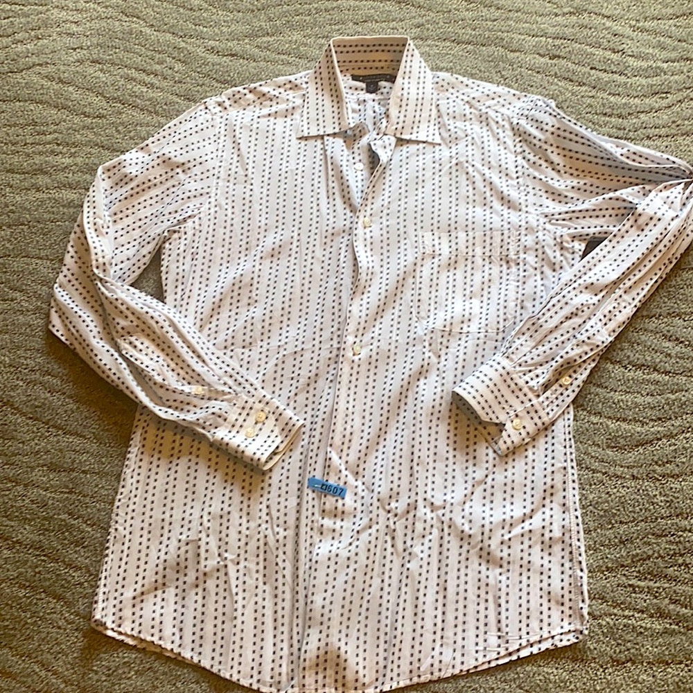 Black & white button down shirt.